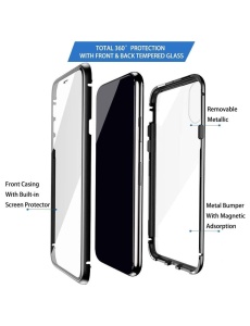 360 Стъклен кейс с Магнитна Метална Рамка за Samsung S9