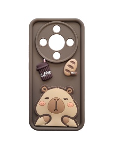 3D гръб с Капибара Ultra Trendy Coffee and Capibara Case за Honor Magic 8 Lite