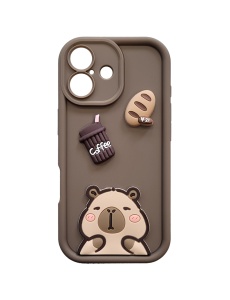 3D гръб с Капибара Ultra Trendy Coffee and Capibara Case за iPhone 17