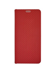 Kалъф тефтер червен CARBON WITH FRAME за Xiaomi Redmi 13C