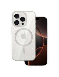 Бял калъф Gliter MagSafe за iPhone 16 Pro