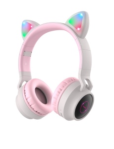 Големи безжични или жични слушалки W27 Cat Ear с капацитет на батерията издържаща до 5 часа