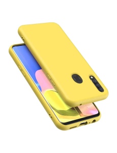 Жълт силиконов калъф POLY за Samsung A20s със защита от удари и надрасквания