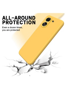 Жълт силиконов кейс Poly с велур отвътре за Xiaomi Redmi 13C