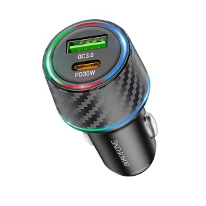 Зарядно устройство за кола BOROFONE BZ21 BRILLIANT USB TYPE C QC 3 0 PD 48W BLACK от GSMprotect.bg