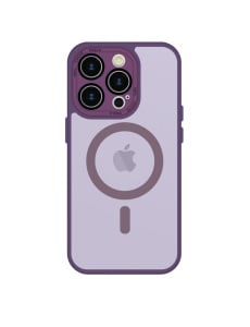 Лилав гръб Mag Safe с предпазно стъкло на камерите за IPHONE 15 Pro Max