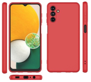 Нежен Червен кейс за телефон с велур Poly за Samsung A13 5G