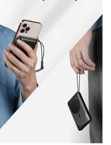Преносима батерия VEGER с безжично зареждане MagSafe 10000mAh PD QC3 0 2A 20W с прецизни изрязвания за камера и бутони