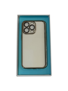 Прозрачен кейс JOYROOM със стъклено покритие на камерата и златна рамка за IPHONE 12 Pro
