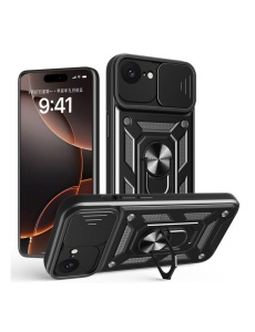 Противоударен черен калъф Camera Cover за iPhone 16e