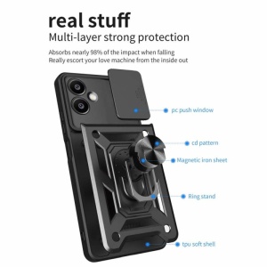 Противоударен черен калъф Camera Cover за Samsung Galaxy S25 Edge