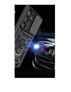 Противоударен черен гръб Camera Cover за Samsung S23 Ultra