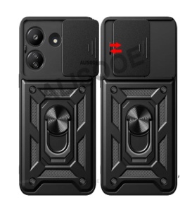 Противоударен черен калъф Camera Cover за Xiaomi Redmi 13C със защита от удари и надрасквания