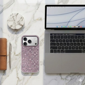 Розов гръб с цветя и камъчета "Flower Case" за Samsung Galaxy S26 Ultra - Img 2