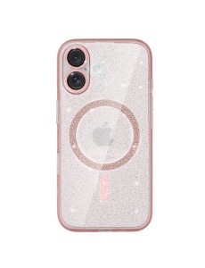 Розов гръб Gliter MagSafe за iPhone 16