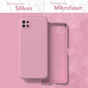 Светъл Патладжан силиконов калъф POLY за Samsung A22 5G със защита от удари и надрасквания