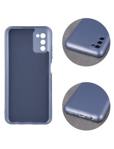 Син Силиконов Гръб с Металически Ефект Metallic Silicone за Moto G51