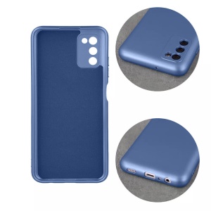 Син Силиконов кейс с Металически Ефект Metallic Silicone за Samsung A03s