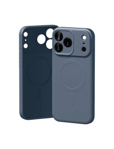 Син Силиконов MagSafe гръб за iPhone 17 Pro
