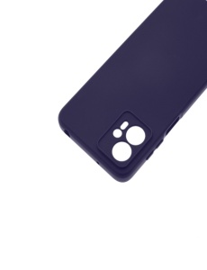 Тъмно син силиконов калъф Poly с велур отвътре за Motorola G13 G23 със защита от удари и надрасквания