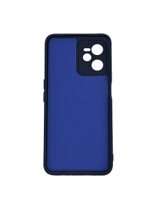 Тъмно син силиконов гръб Poly с велур отвътре за Realme C35