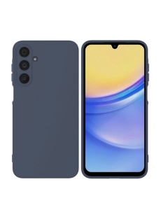 Тъмно син силиконов кейс Poly с велур отвътре за Samsung A16