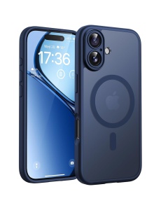 Тъмно Син Mag Safe с предпазно стъкло на камерата за iPhone 17