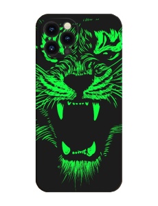 Флуоресцентен светещ в тъмното силиконов висококачествен кейс ЛУКСОС за iPhone 13 Pro
