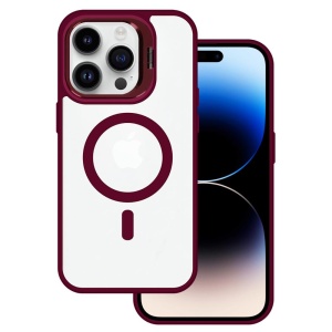 Червен кейс Kickstand Luxury MagSafe за iPhone 15 Pro със защита от удари и надрасквания