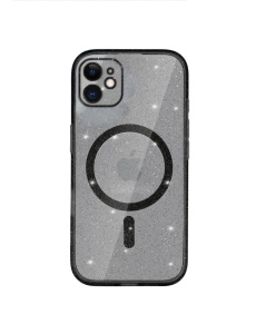 Черен кейс Gliter MagSafe за iPhone 11