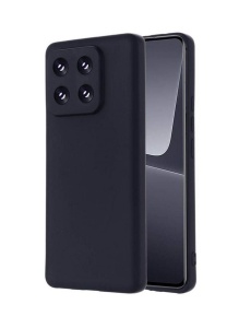 Черен силиконов калъф Poly с велур отвътре за Xiaomi Redmi 14T