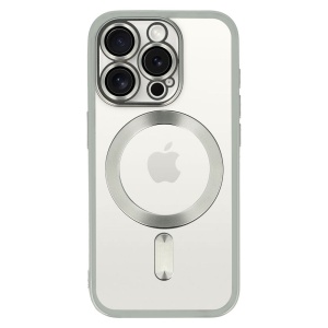 Electro Mag гръб с вграден протектор за камерата и сребрист кант за iPhone 16 Pro Max с олеофобно покритие против отпечатъци