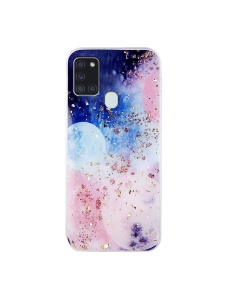 Елегантен ВИСОКОКАЧЕСТВЕН силиконов калъф Gold Glam за Samsung A21s