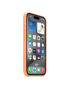Елегантен Оригинален гръб за iPhone 15 Pro Max Портокалово оранжево