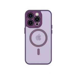 Лилав кейс Mag Safe с предпазно стъкло на камерите за IPHONE 14 Pro