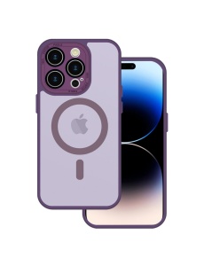 Лилав Mag Safe с предпазно стъкло на камерата за iPhone 16 Pro Max