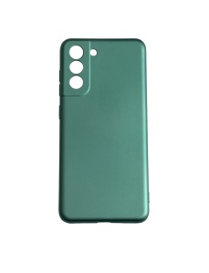 Нежен светло зелен калъф за телефон с велур Poly за Samsung S21 FE
