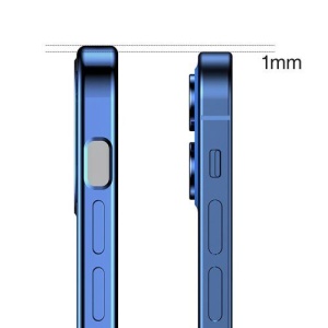 Прозрачен гръб JOYROOM със стъклено покритие на камерата и синя рамка за IPHONE 12 Pro