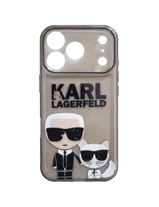 Прозрачен Силиконов Гръб с Черен Отенък Karl Lagerfeld HC за iPhone 17 Pro