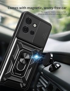 Противоударен черен гръб Camera Cover за Moto G75