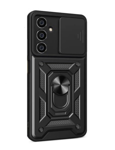 Противоударен черен калъф Camera Cover за Samsung A14 с прецизни изрязвания за камера и бутони