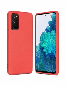 Розов калъф с велур Poly за Samsung S20 FE