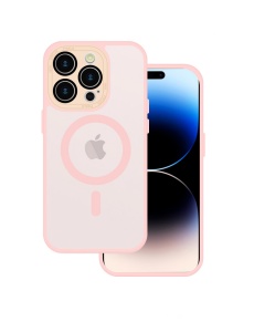 Розов калъф Mag Safe с предпазно стъкло на камерата за IPHONE 12 Pro