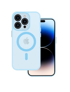 Син калъф Mag Safe с предпазно стъкло на камерите за IPHONE 13