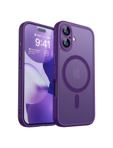 Тъмно Лилав Mag Safe с предпазно стъкло на камерата за iPhone 17