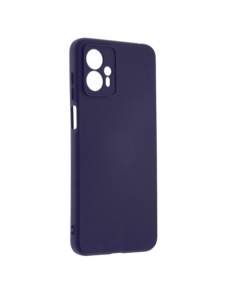 Тъмно син силиконов калъф Poly с велур отвътре за Motorola G13 G23