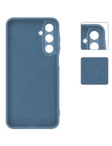 Тъмно син силиконов гръб Poly с велур отвътре за Samsung A55