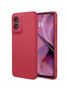 Червен силиконов гръб POLY за Moto G55