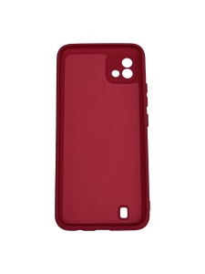 Червен силиконов гръб Poly с велур отвътре за Realme C11