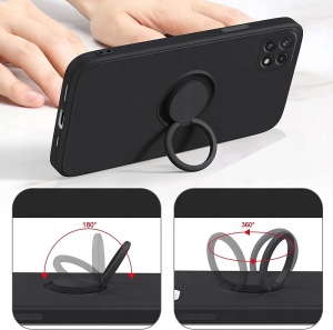Черен Гръб Ring Silicone Venus за Samsung A22 5G със защита от удари и надрасквания